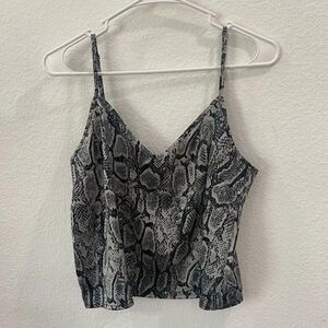 Forever 21 Satin Snakeskin Top Size S
